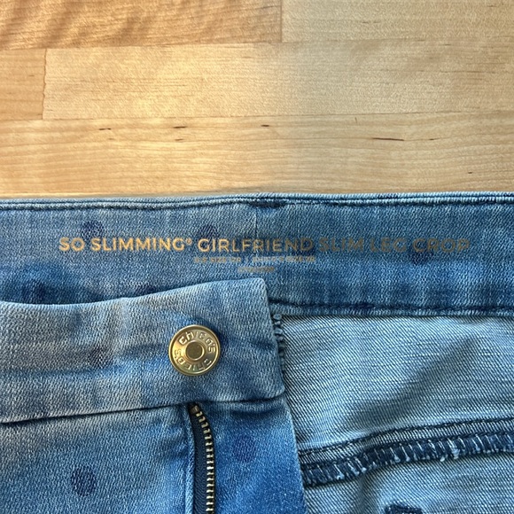 Chico's High-Rise The So Slimming Girlfriend Slim Leg Crop Polka Dot Jean, 12 - Picture 7 of 10